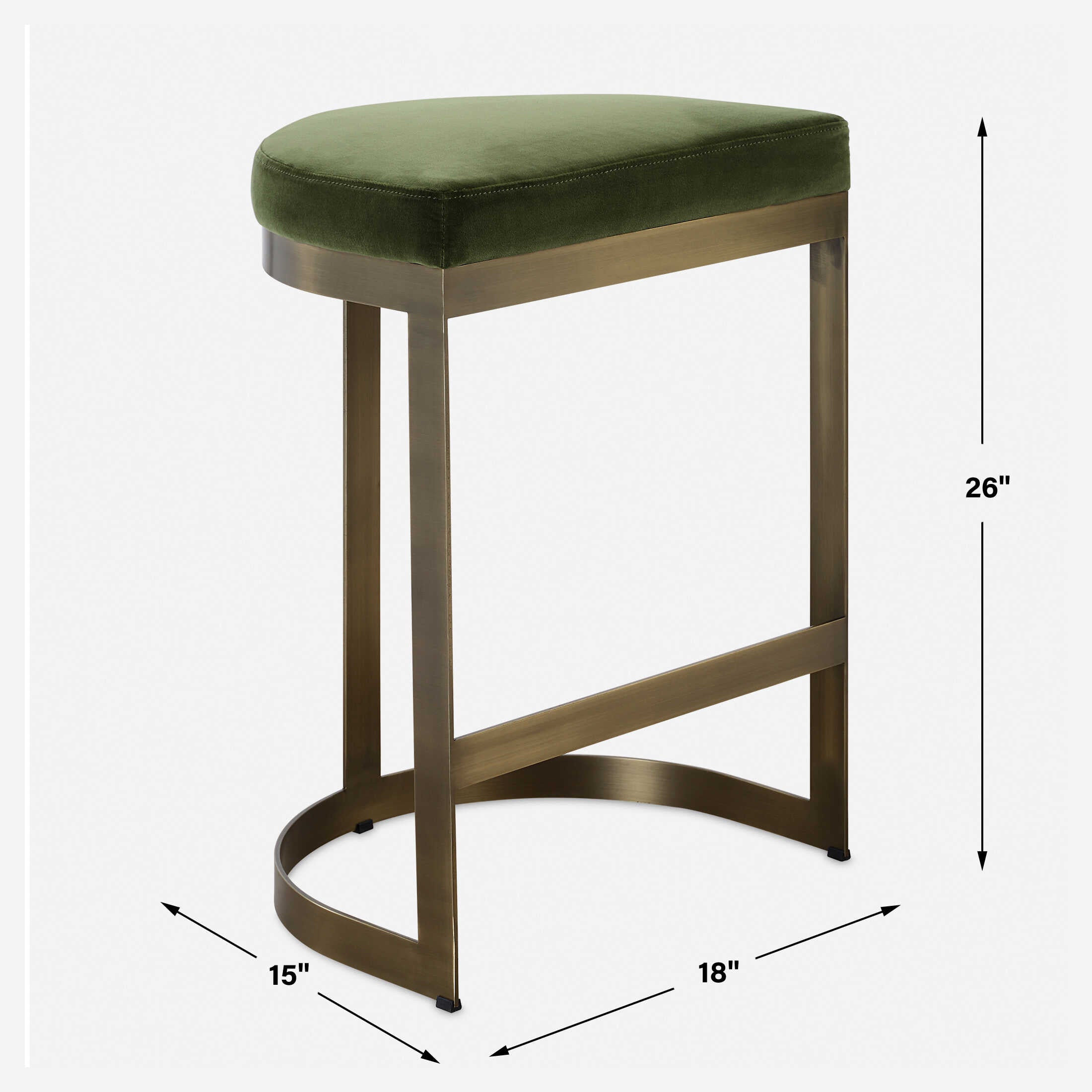Ivanna Brass Moss Counter Stool