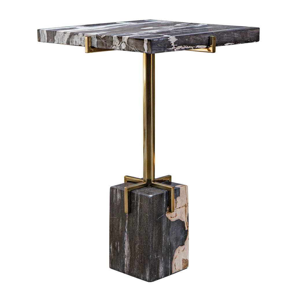 Rowman Petrified Wood Accent Table