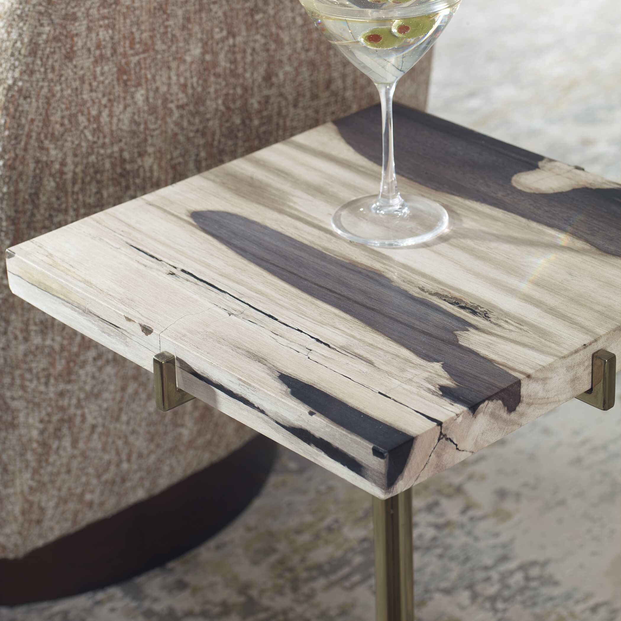 Rowman Petrified Wood Accent Table