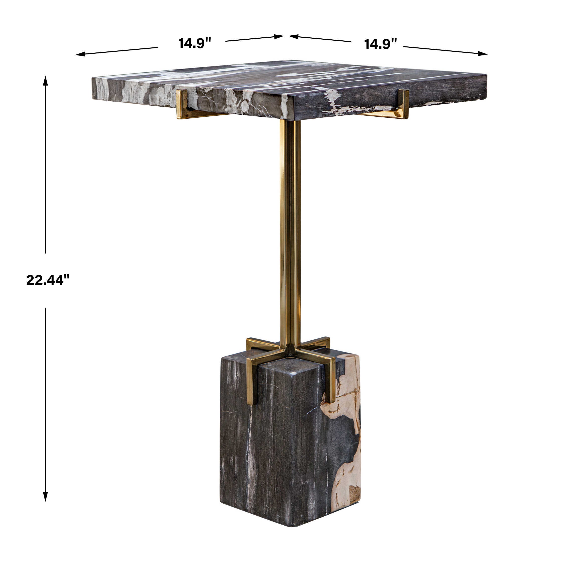 Rowman Petrified Wood Accent Table