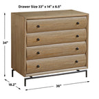 Millard Curved 4 Drawer Chest