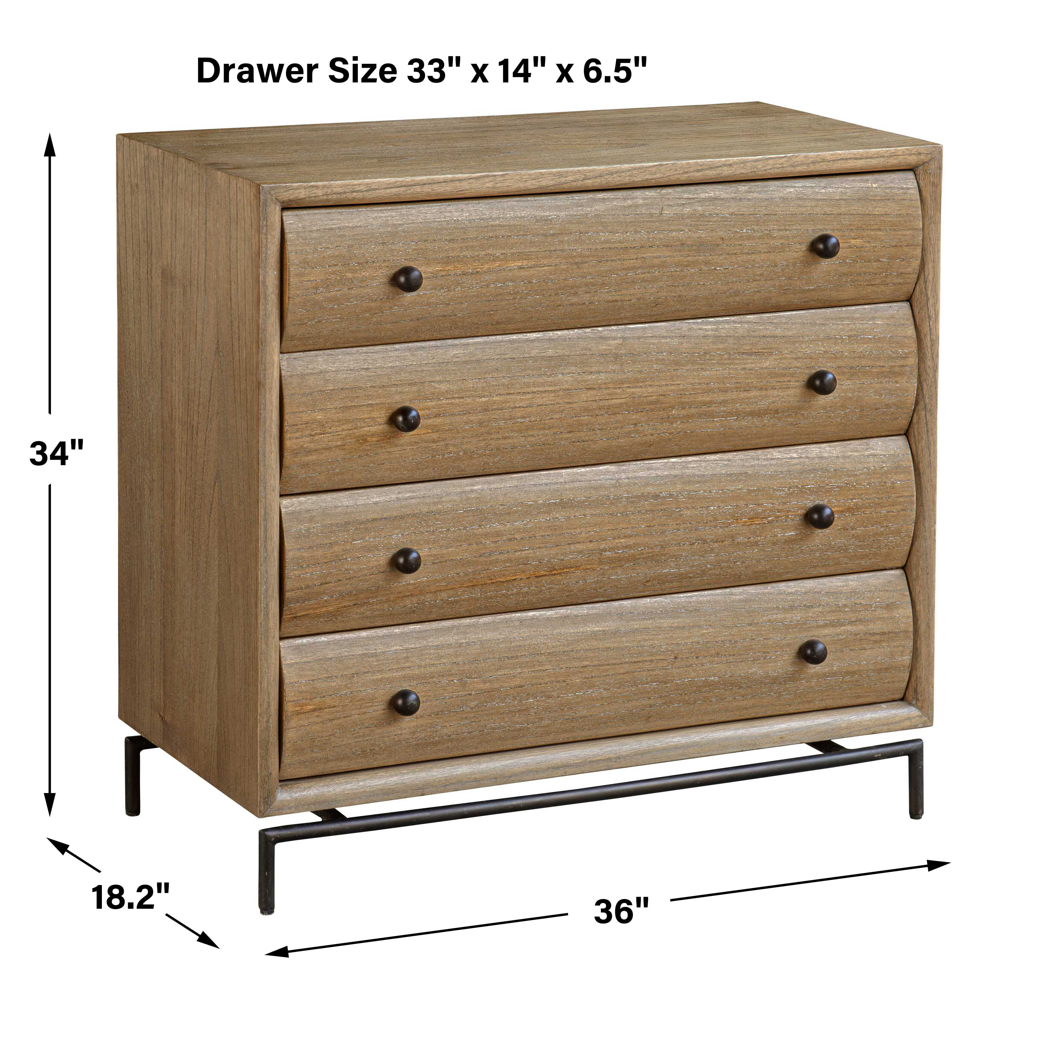 Millard Curved 4 Drawer Chest