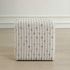 Joie White Chenille Ottoman