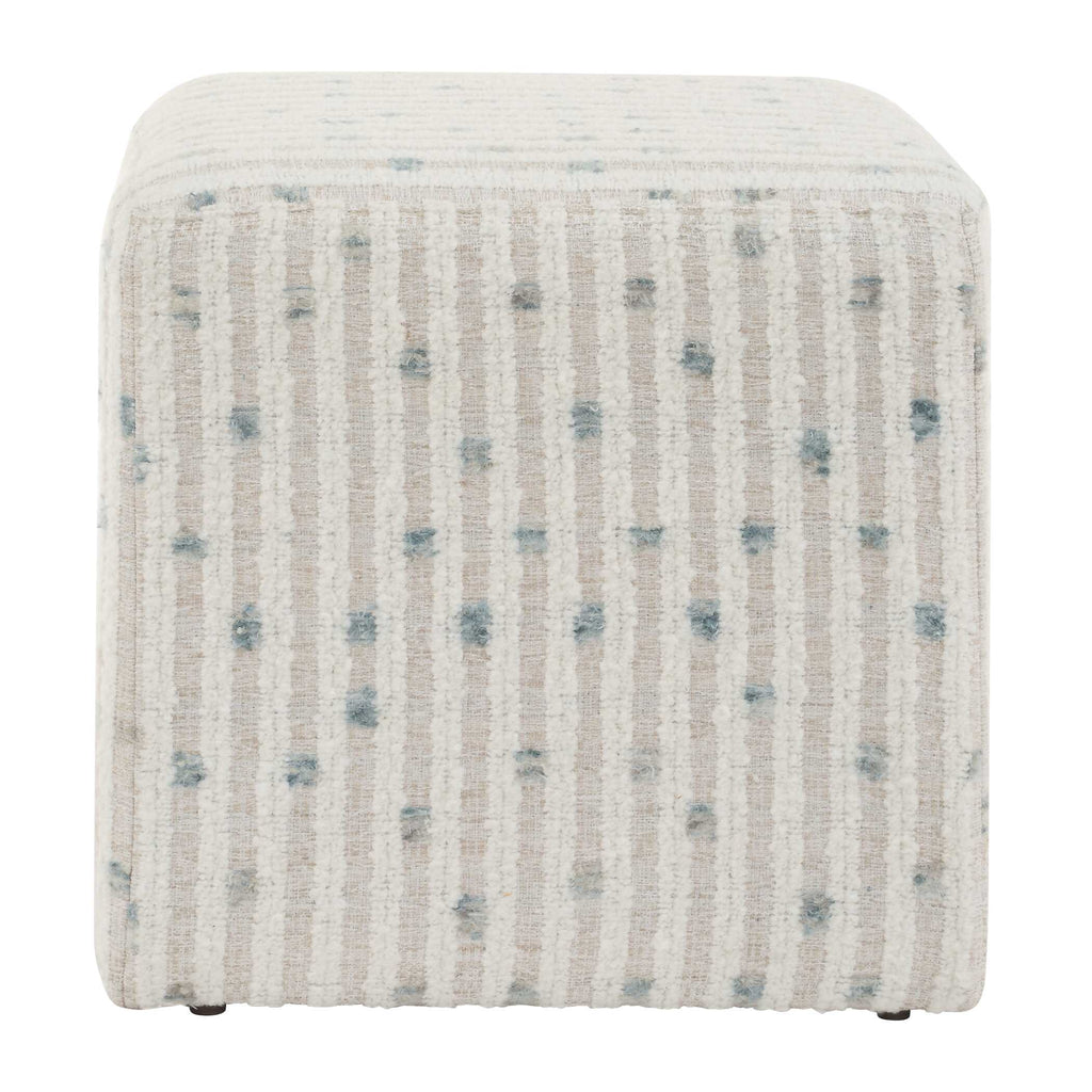 Joie White Chenille Ottoman