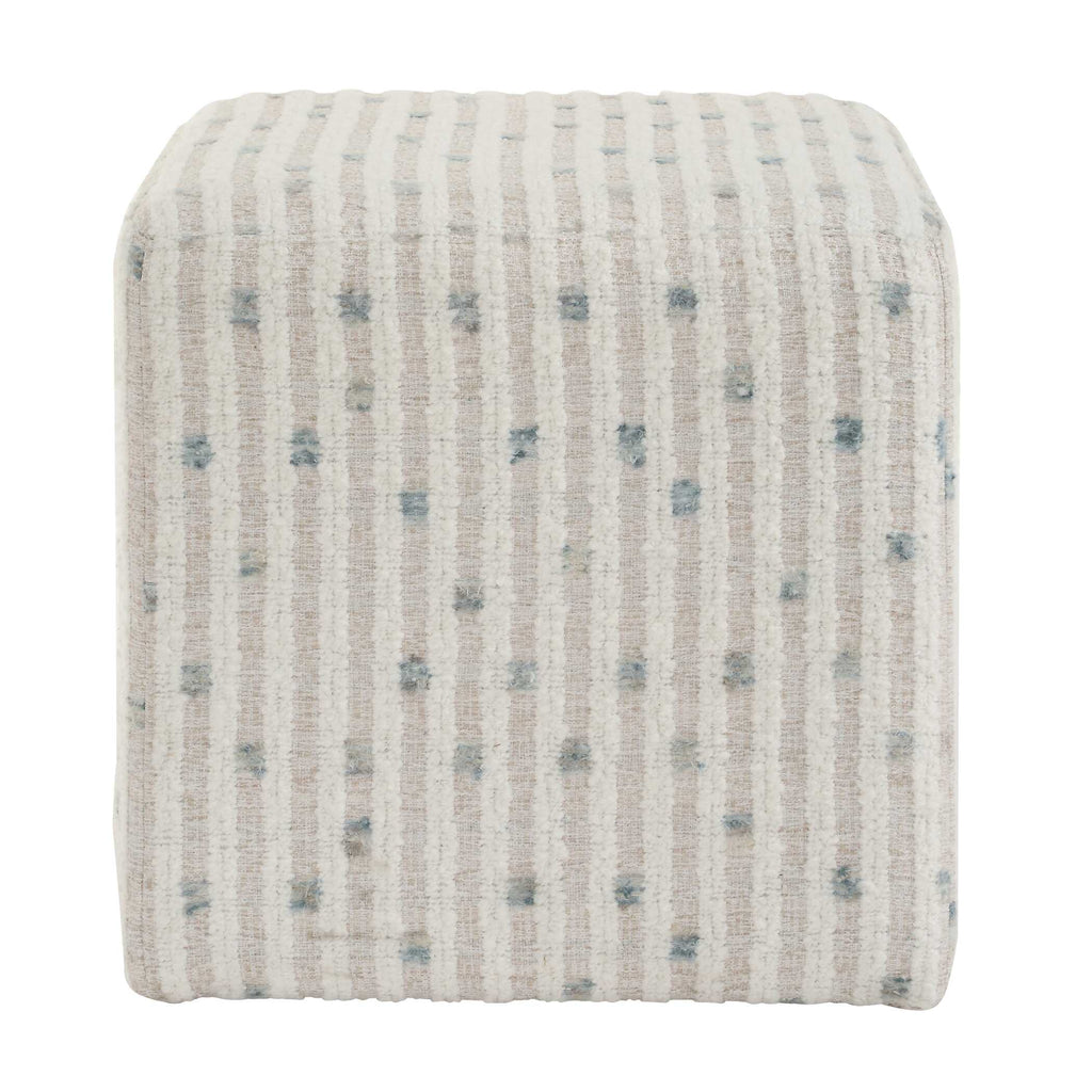 Joie White Chenille Ottoman
