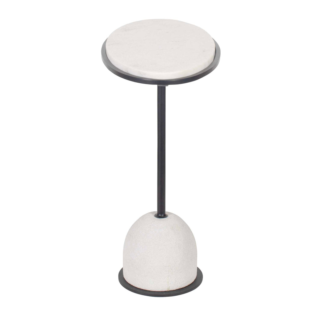 Morro White Marble Side Table
