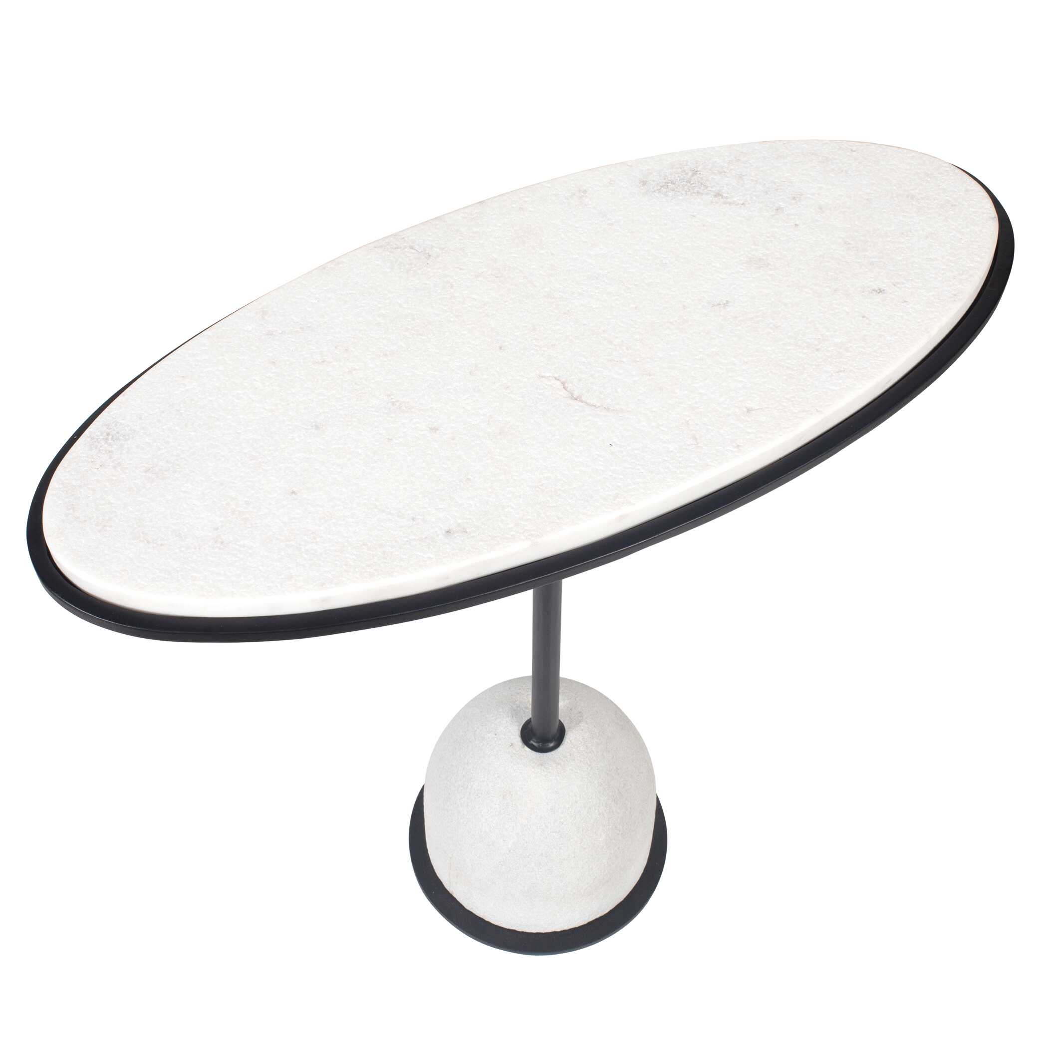 Morro White Marble Side Table