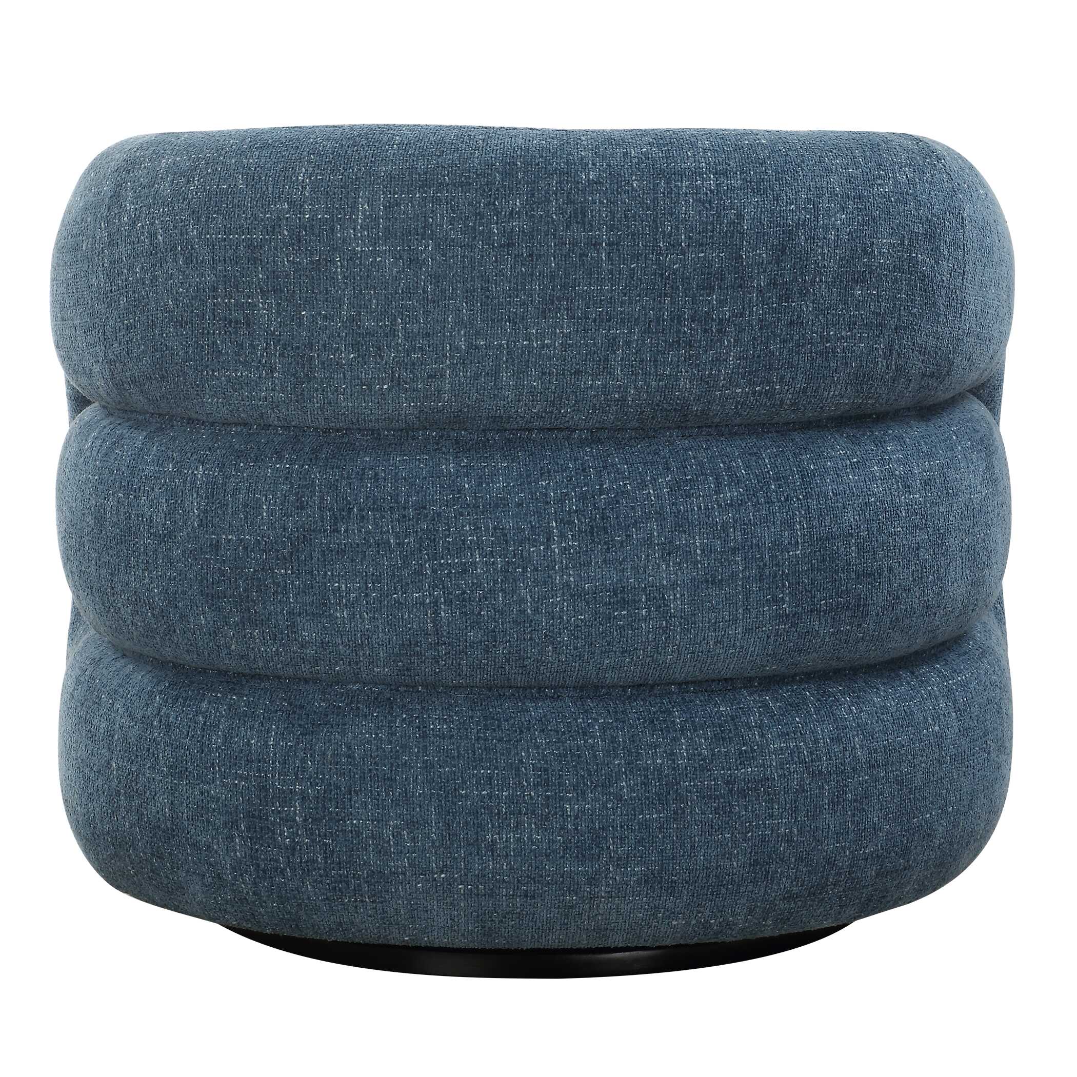 Junie Blue Swivel Barrel Chair