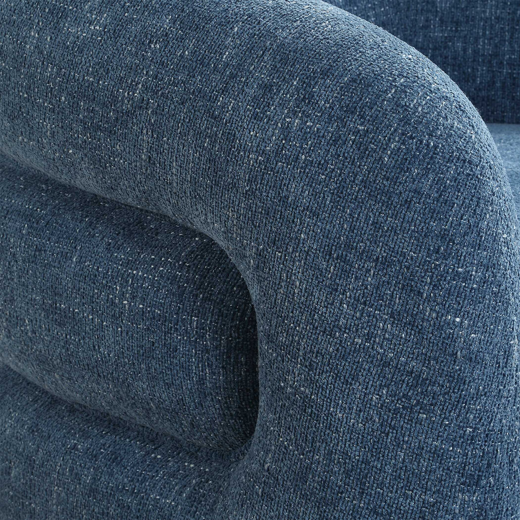 Junie Blue Swivel Barrel Chair