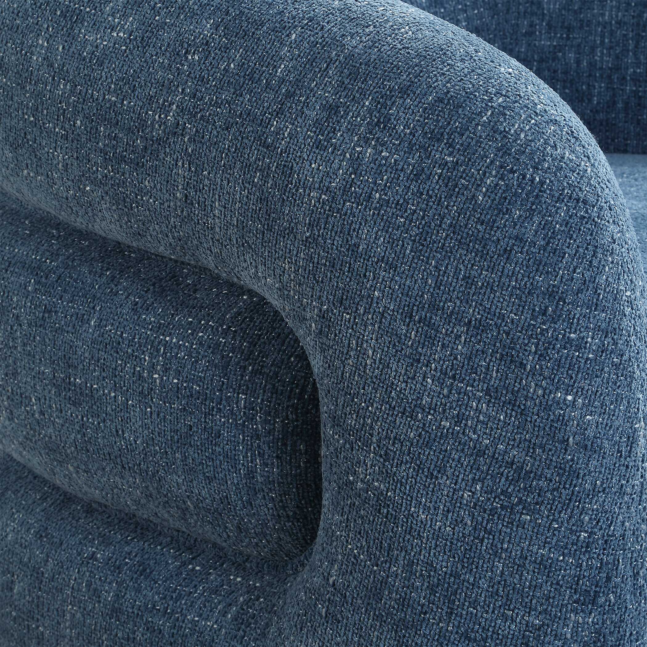 Junie Blue Swivel Barrel Chair