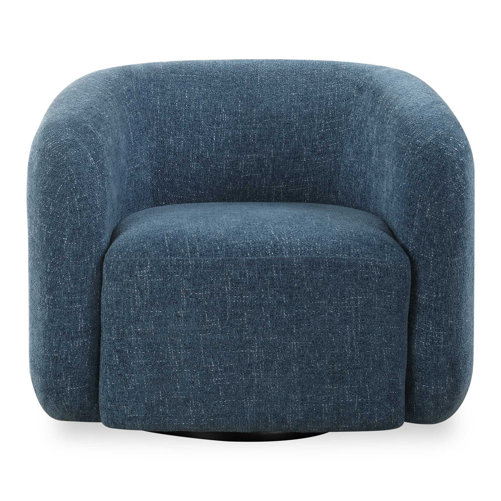 Junie Blue Swivel Barrel Chair