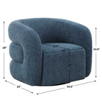Junie Blue Swivel Barrel Chair
