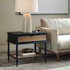 Coast Black Rattan Side Table