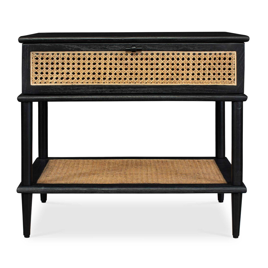 Coast Black Rattan Side Table