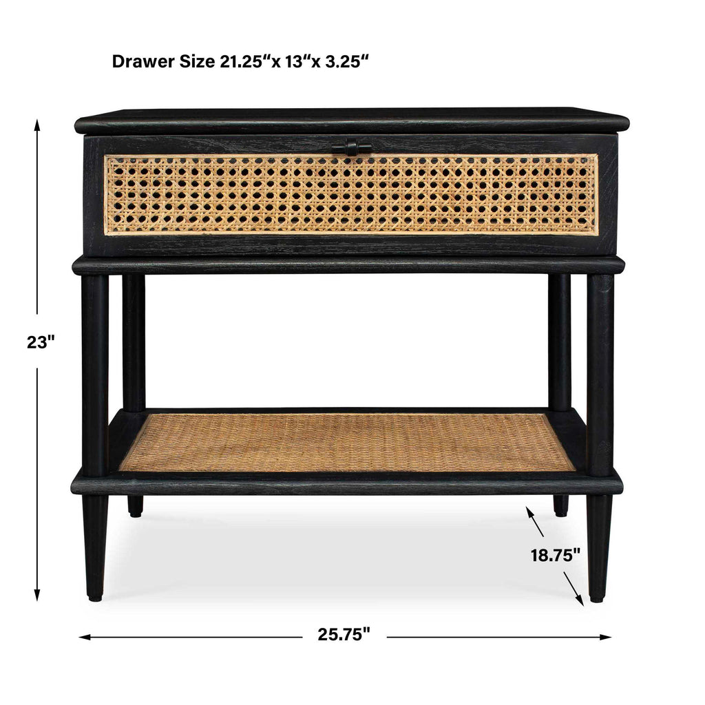 Coast Black Rattan Side Table