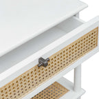 Coast White Rattan Side Table