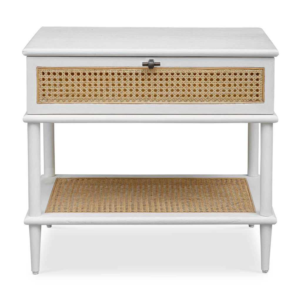 Coast White Rattan Side Table