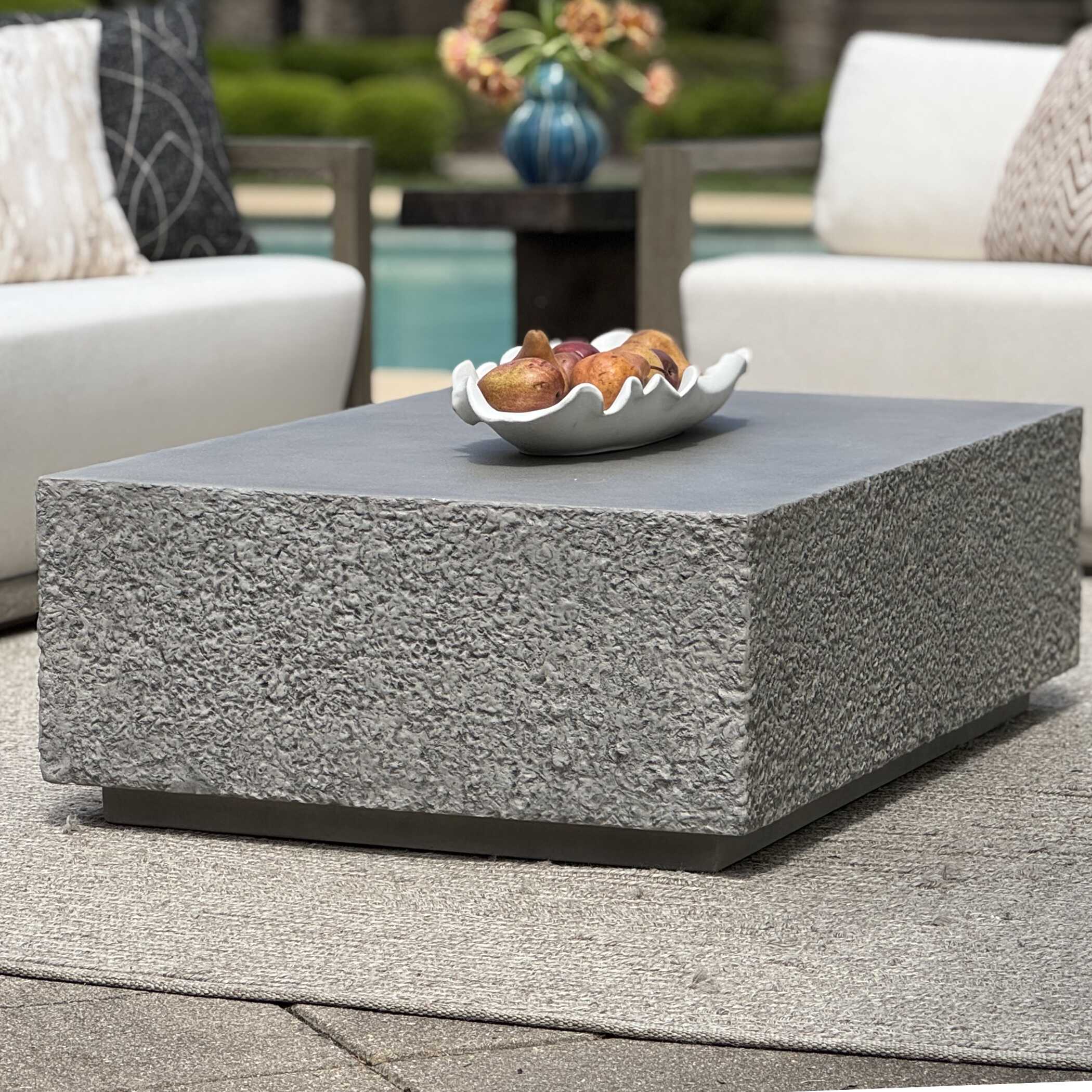 Hesston Outdoor Concrete Coffee Table