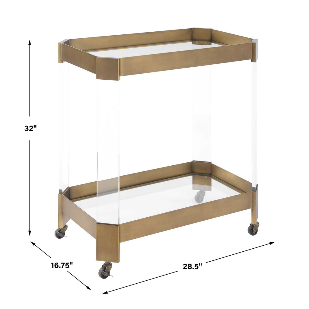 Giselle Bronze Bar Cart
