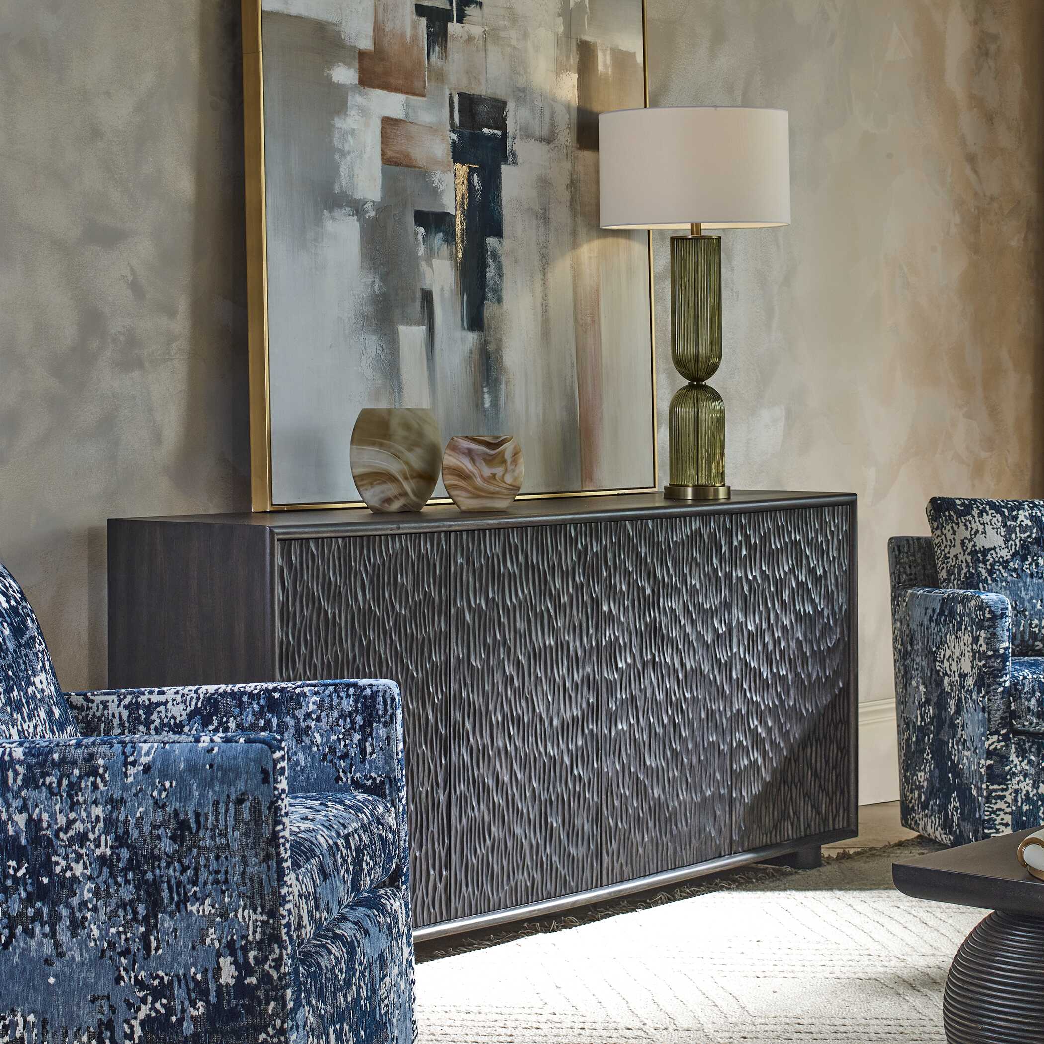 Stevenson Chiseled 4 Door Cabinet