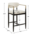 Moxie White Counter Stool