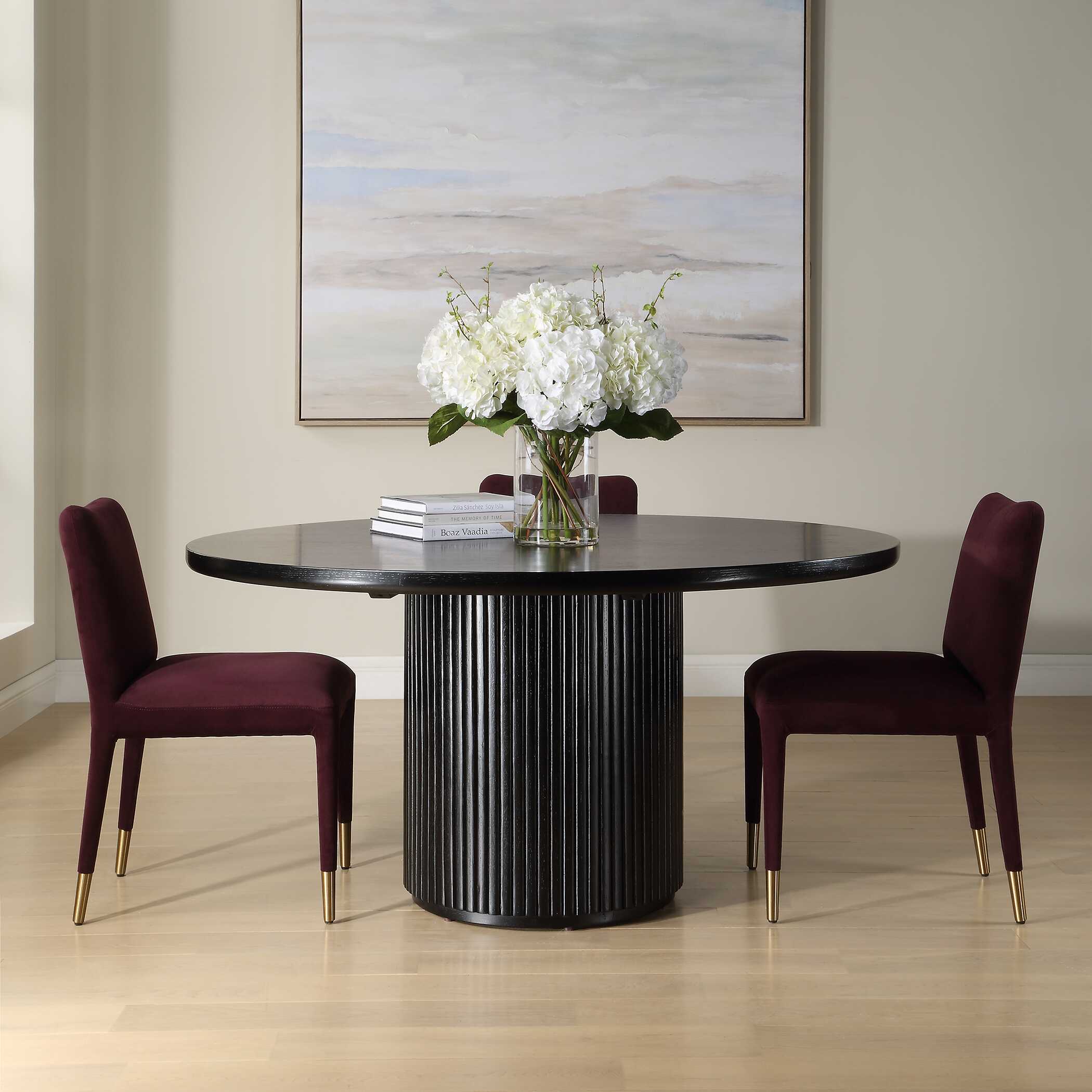 Hersch Round Black Dining Table