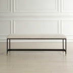 Halston Upholstered White Bench