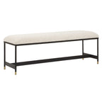 Halston Upholstered White Bench