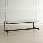 Halston Upholstered White Bench