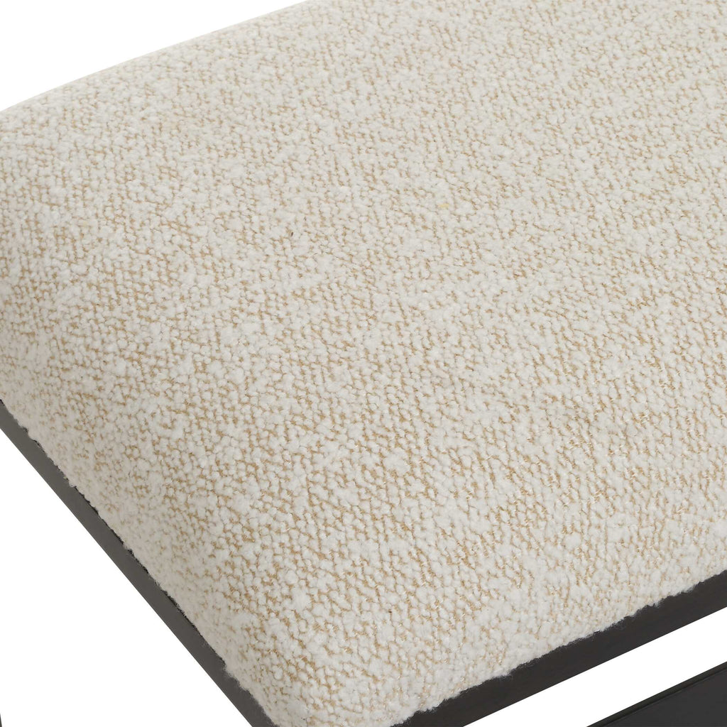 Halston Upholstered White Bench