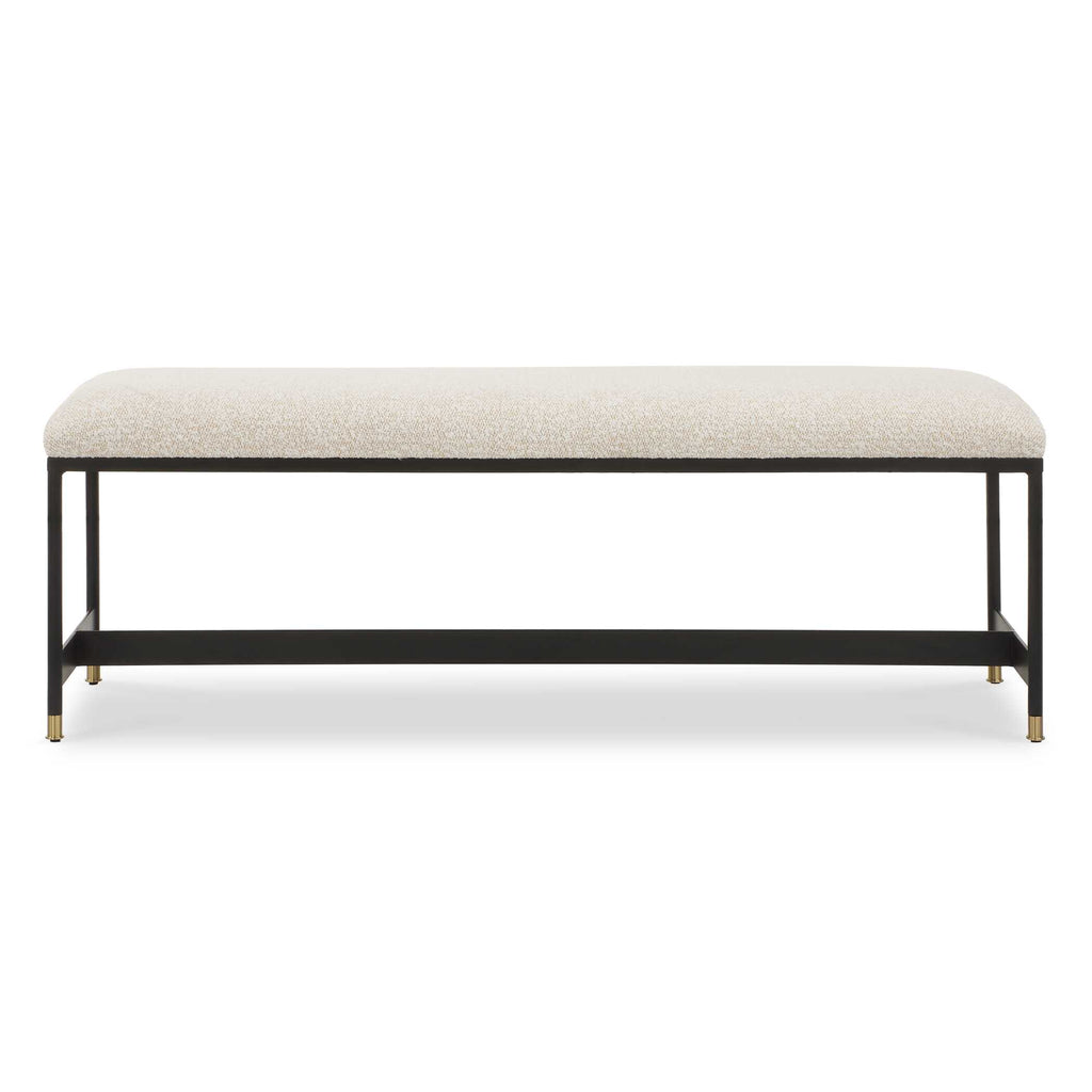 Halston Upholstered White Bench