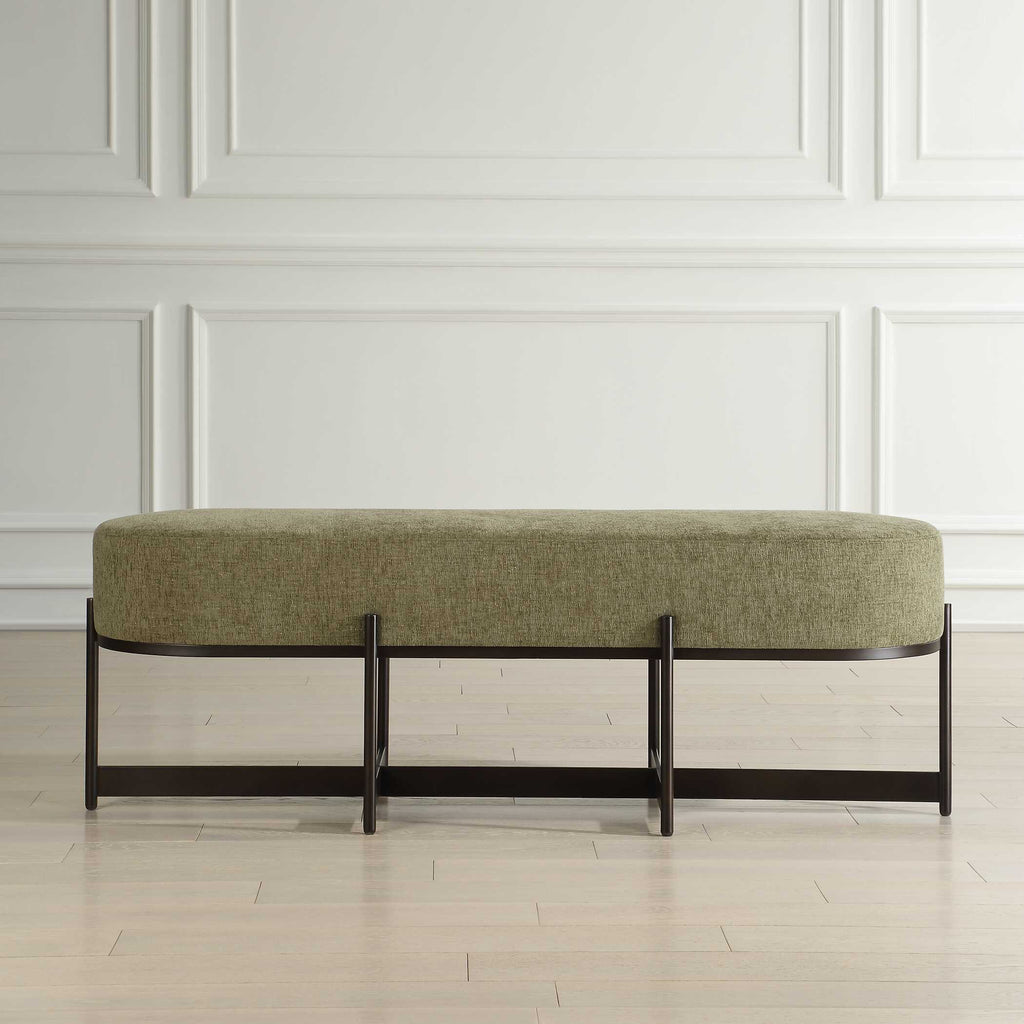 Merino Moss Fabric Bench