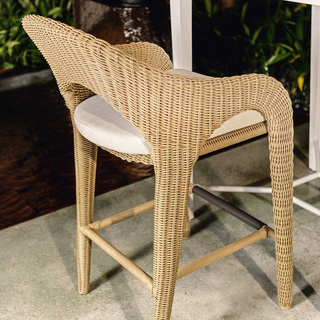 Kavali Outdoor Wicker Counter Stool