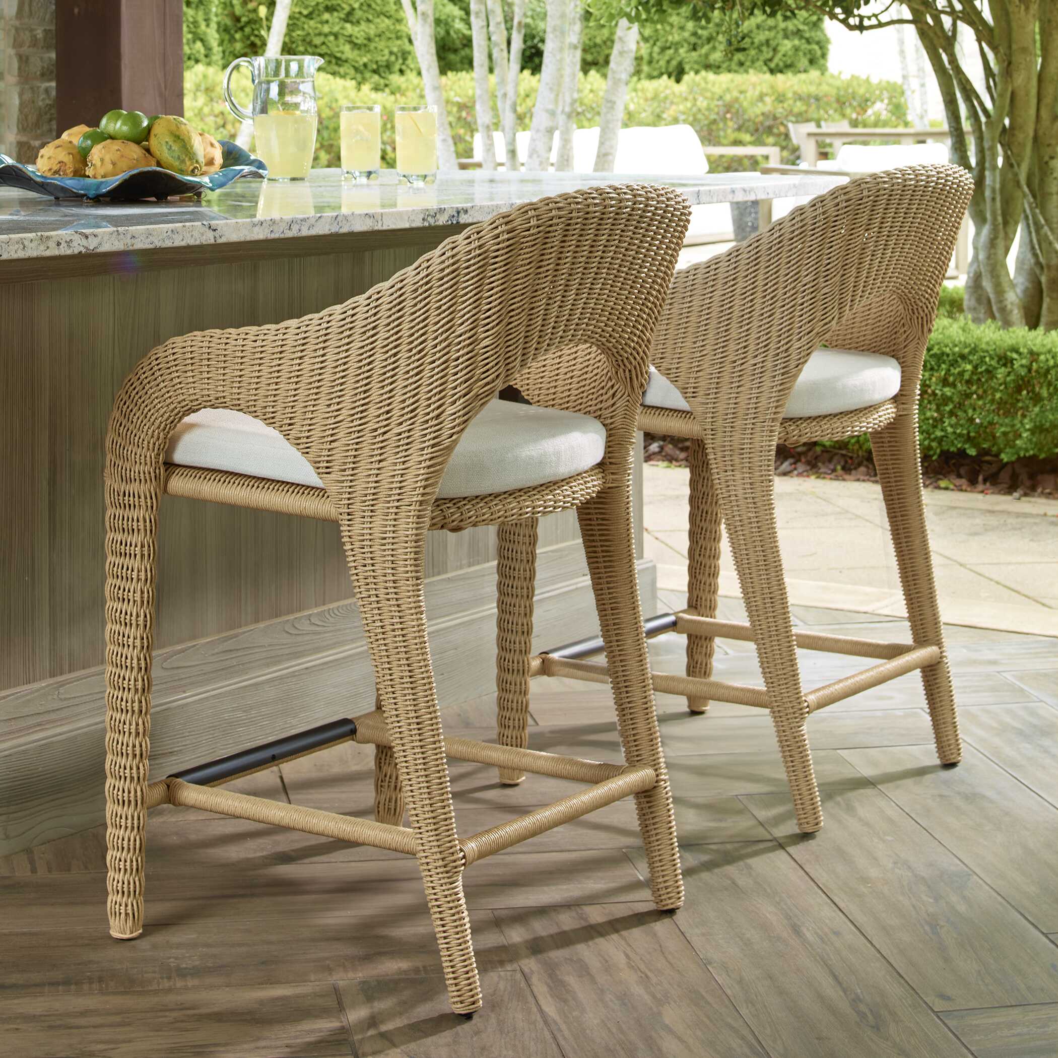 Kavali Outdoor Wicker Counter Stool