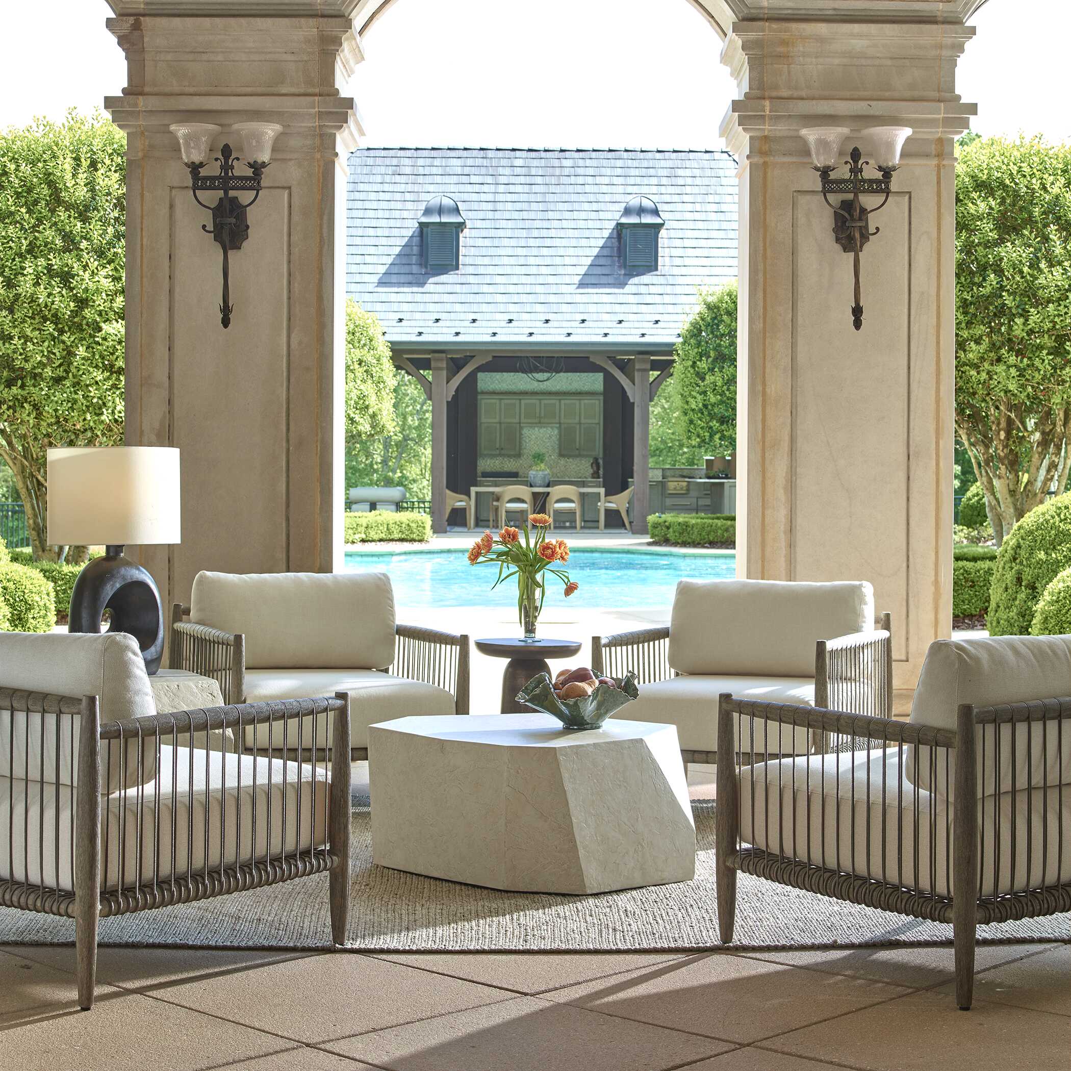 Borneo White Outdoor Lounge Chair