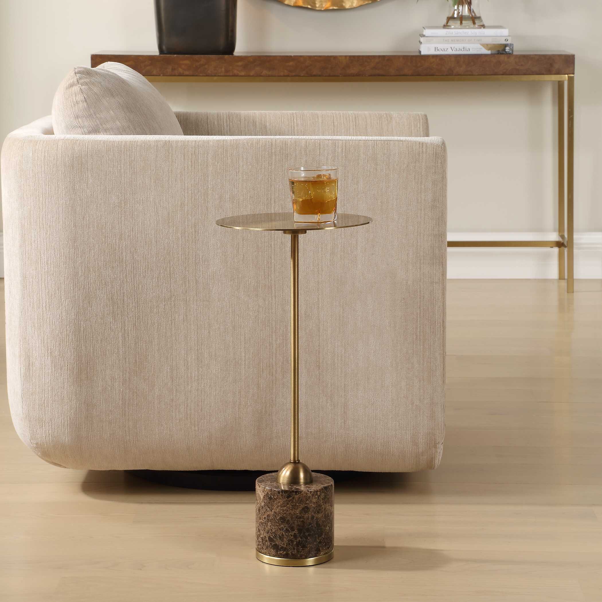 Verlin Brass Drink Table