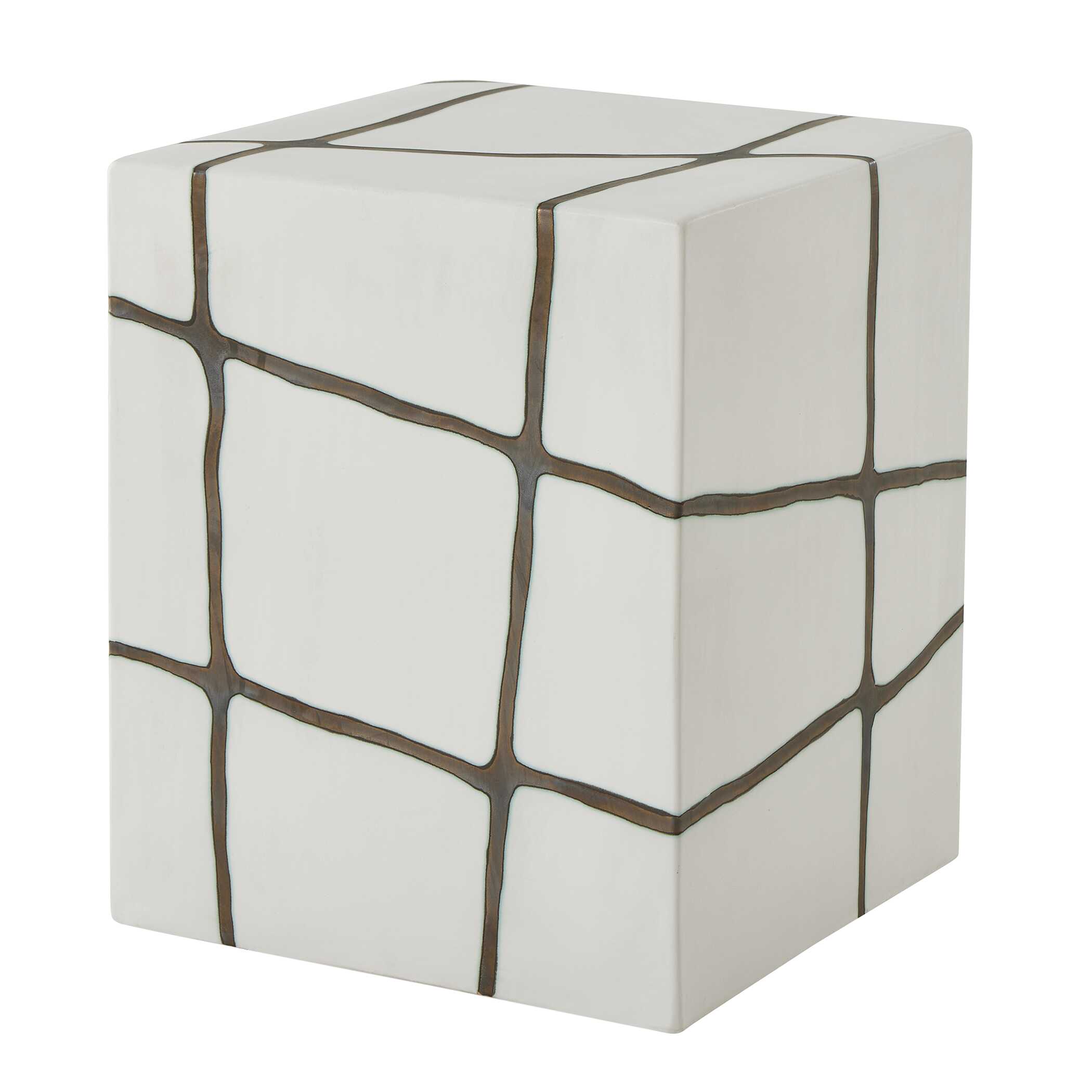Rocklyn White Cube Garden Stool