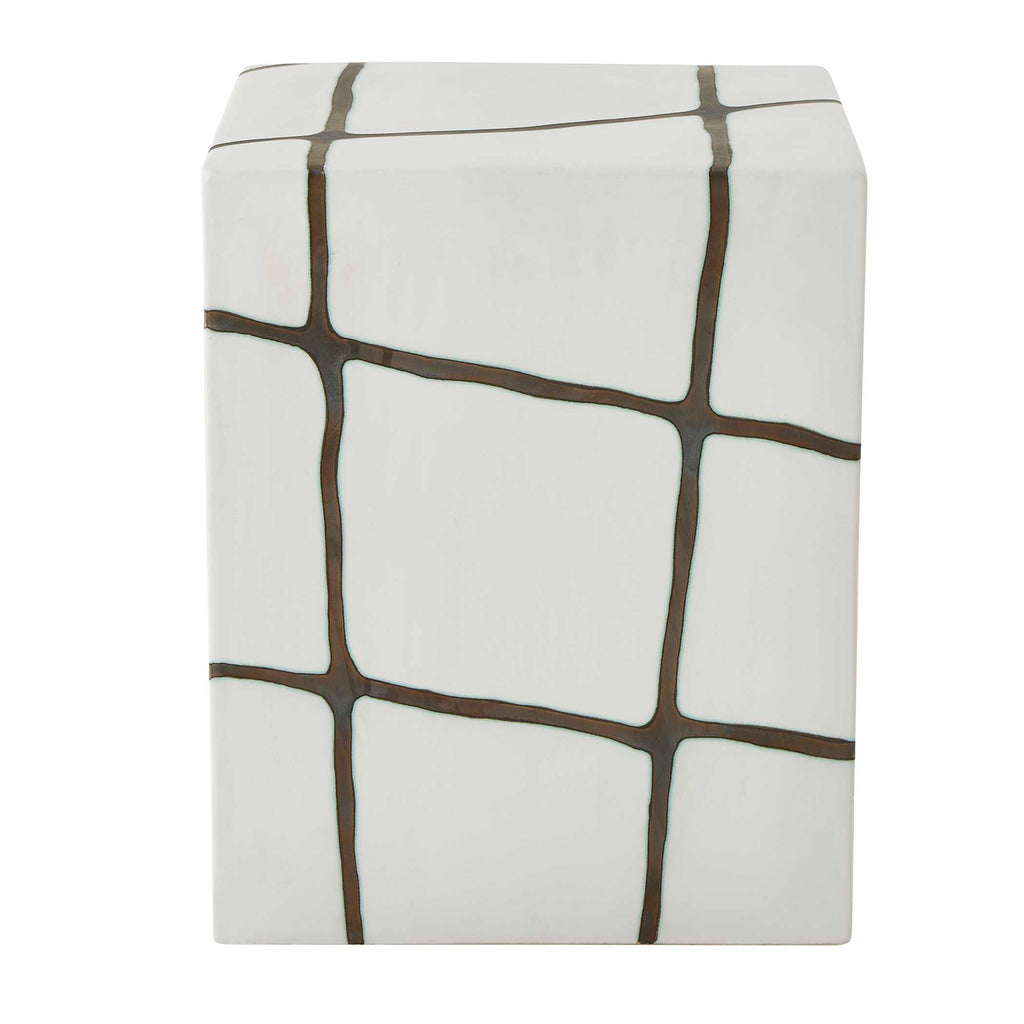 Rocklyn White Cube Garden Stool