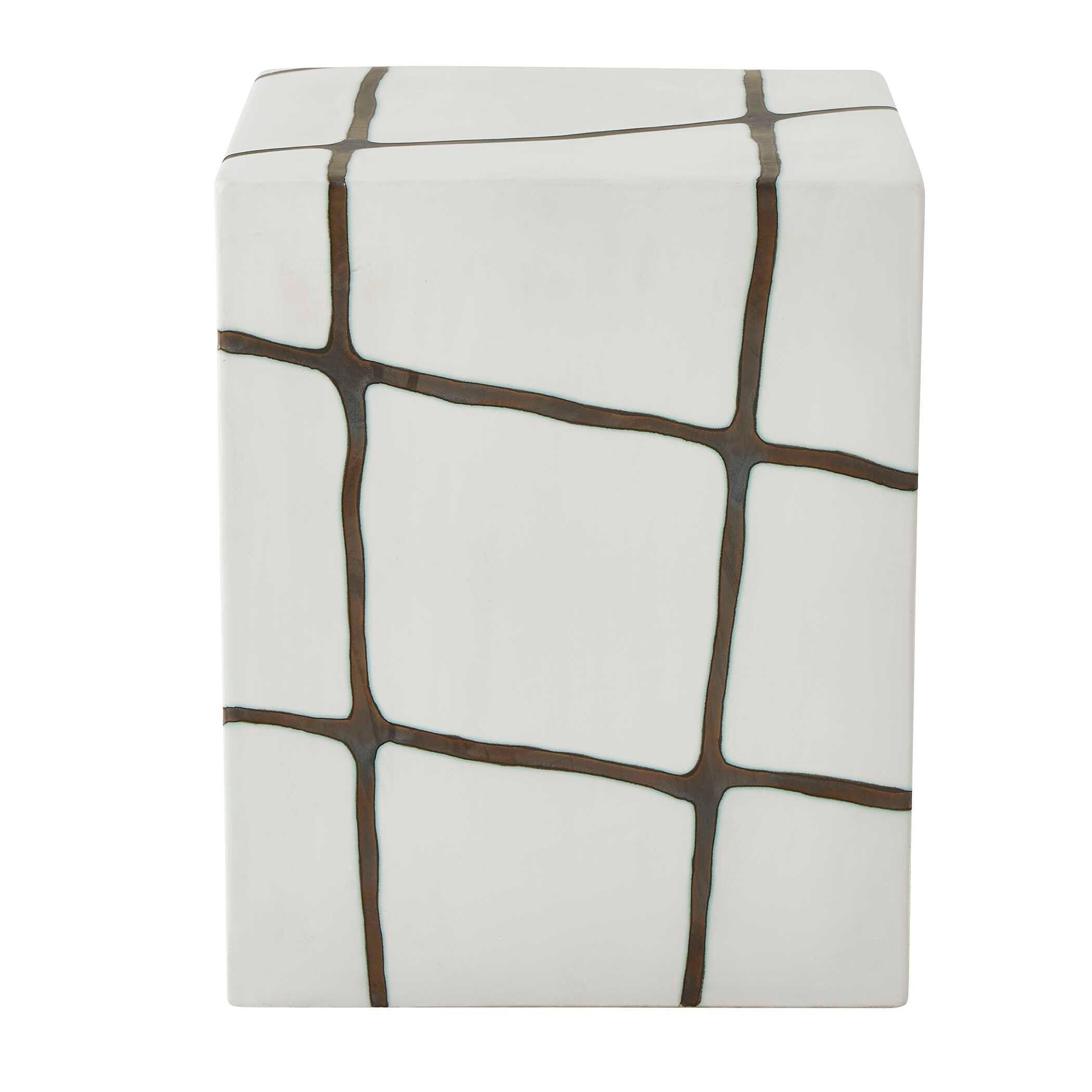Rocklyn White Cube Garden Stool