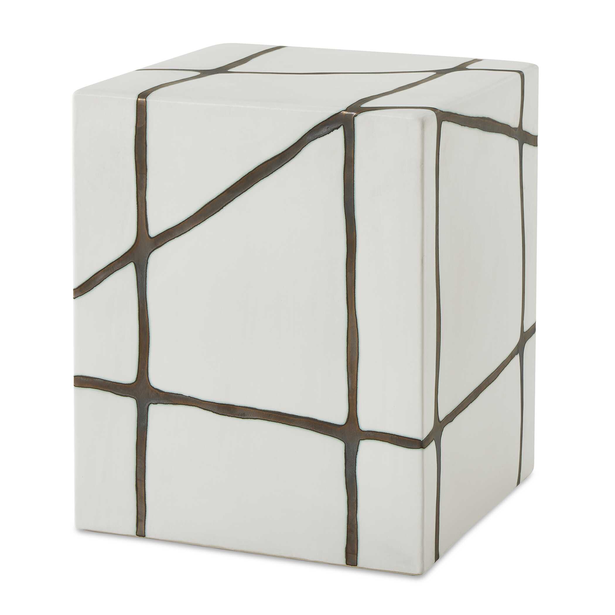 Rocklyn White Cube Garden Stool