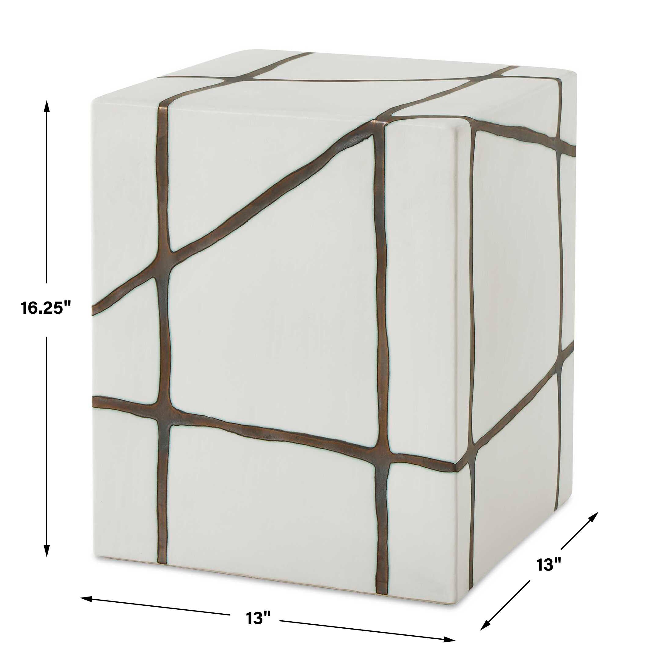 Rocklyn White Cube Garden Stool