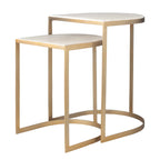 Lindon Travertine Nesting Tables Set/2