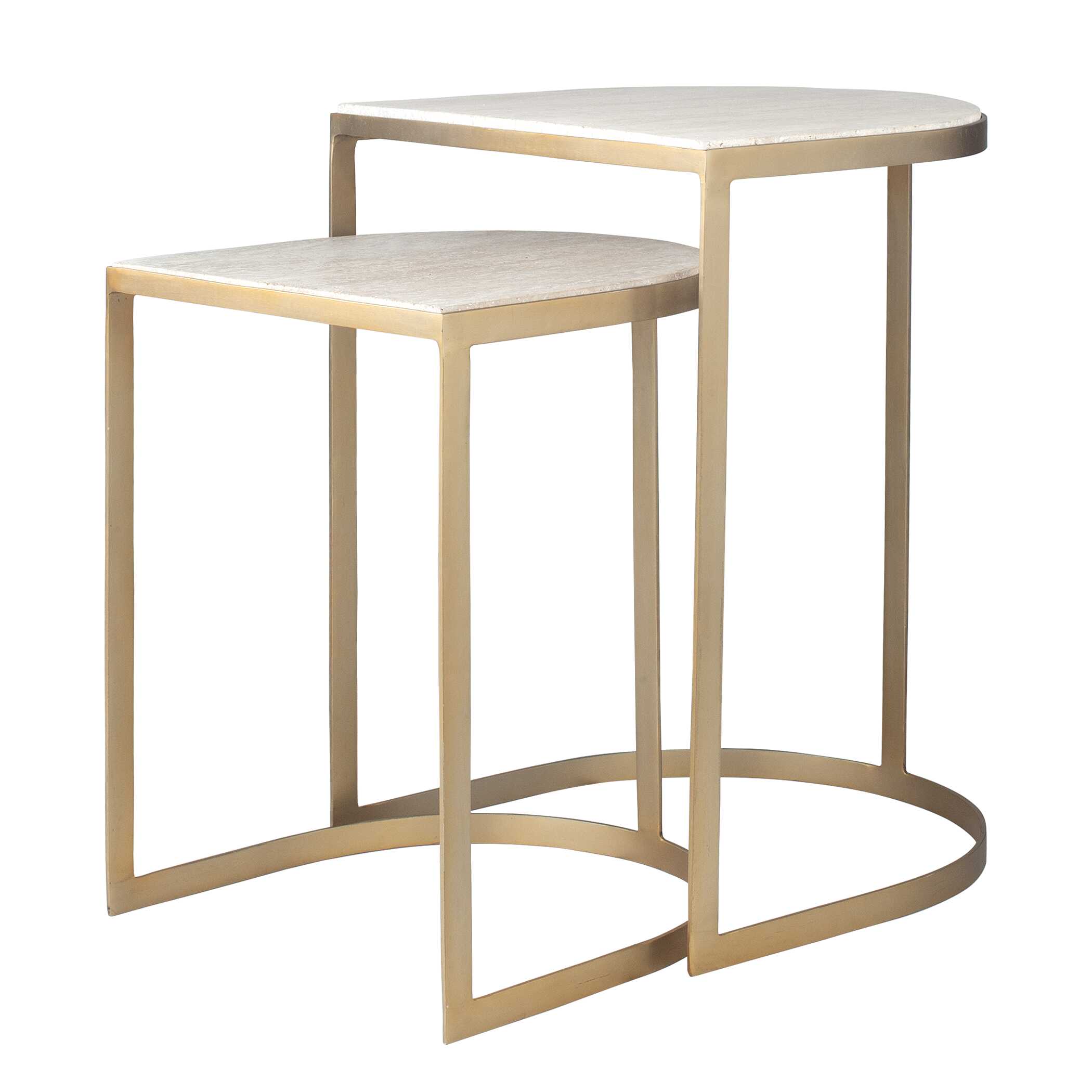 Lindon Travertine Nesting Tables Set/2