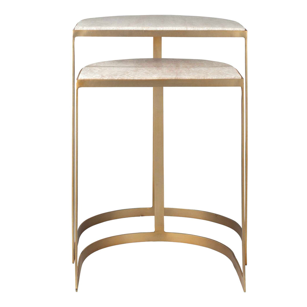 Lindon Travertine Nesting Tables Set/2