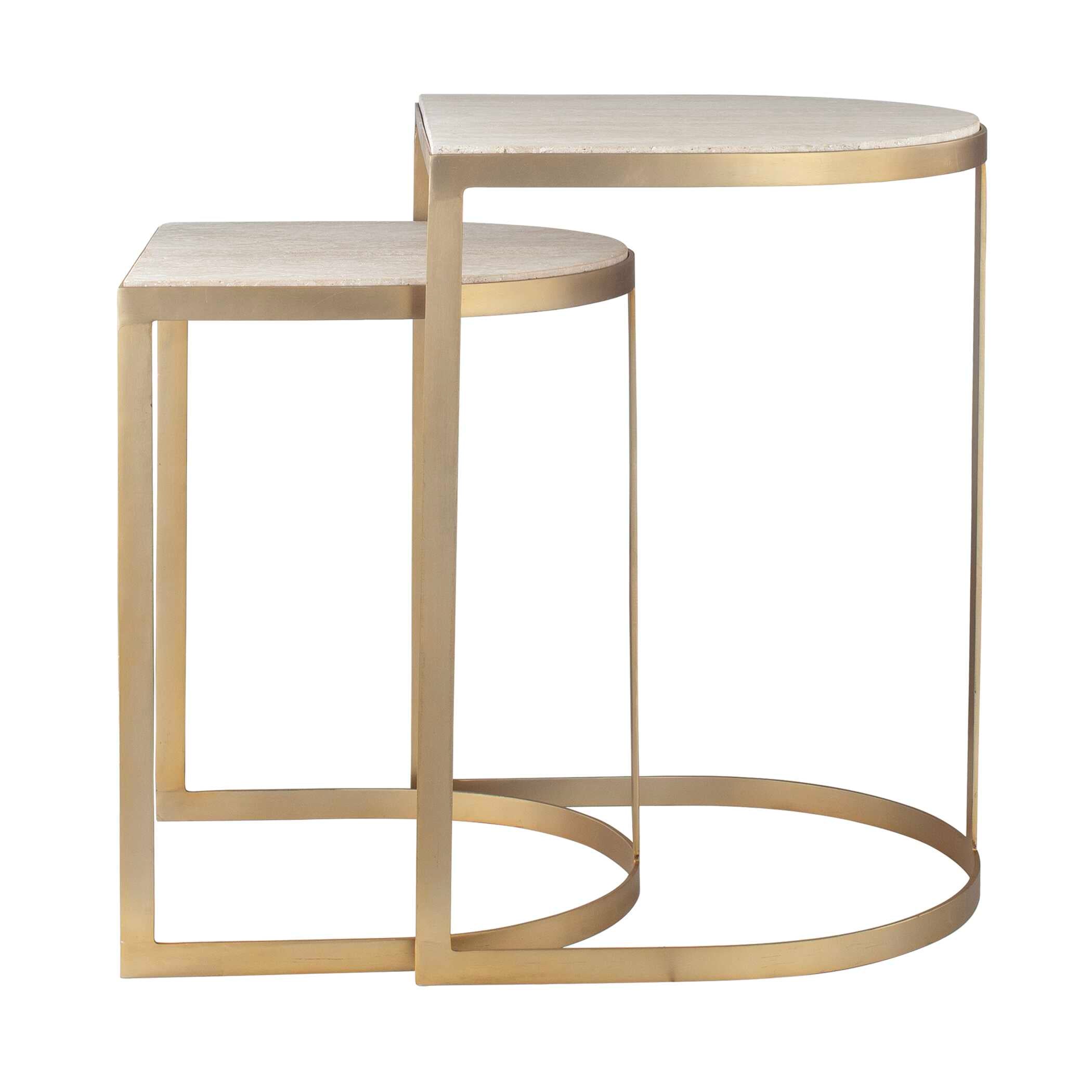 Lindon Travertine Nesting Tables Set/2