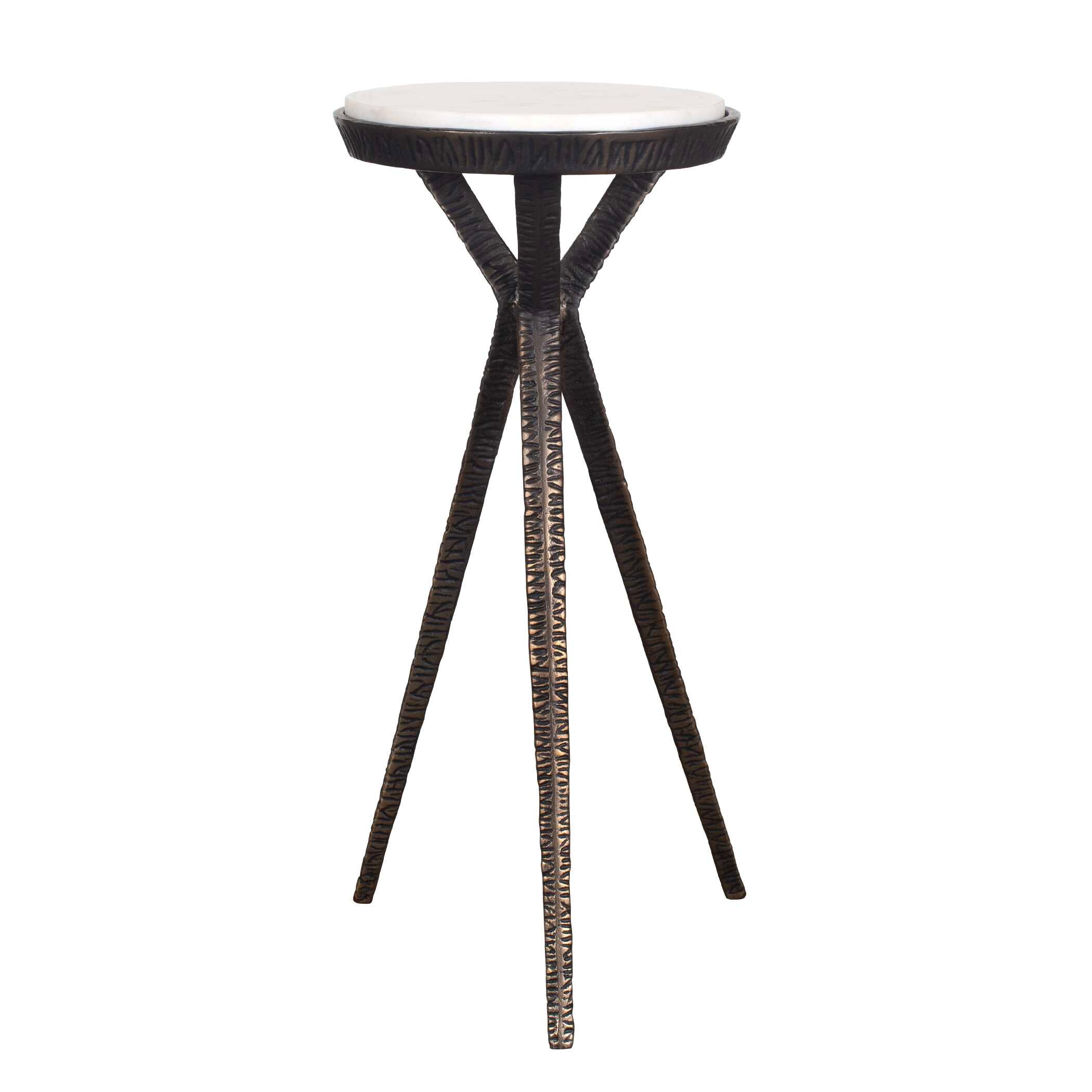 Tilton White Marble Accent Table