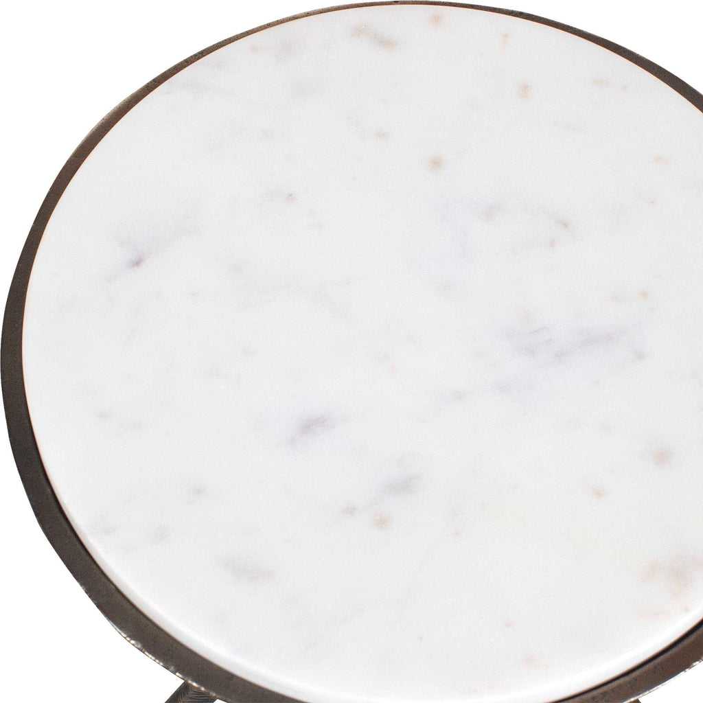 Tilton White Marble Accent Table