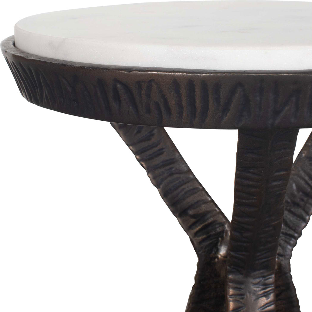 Tilton White Marble Accent Table