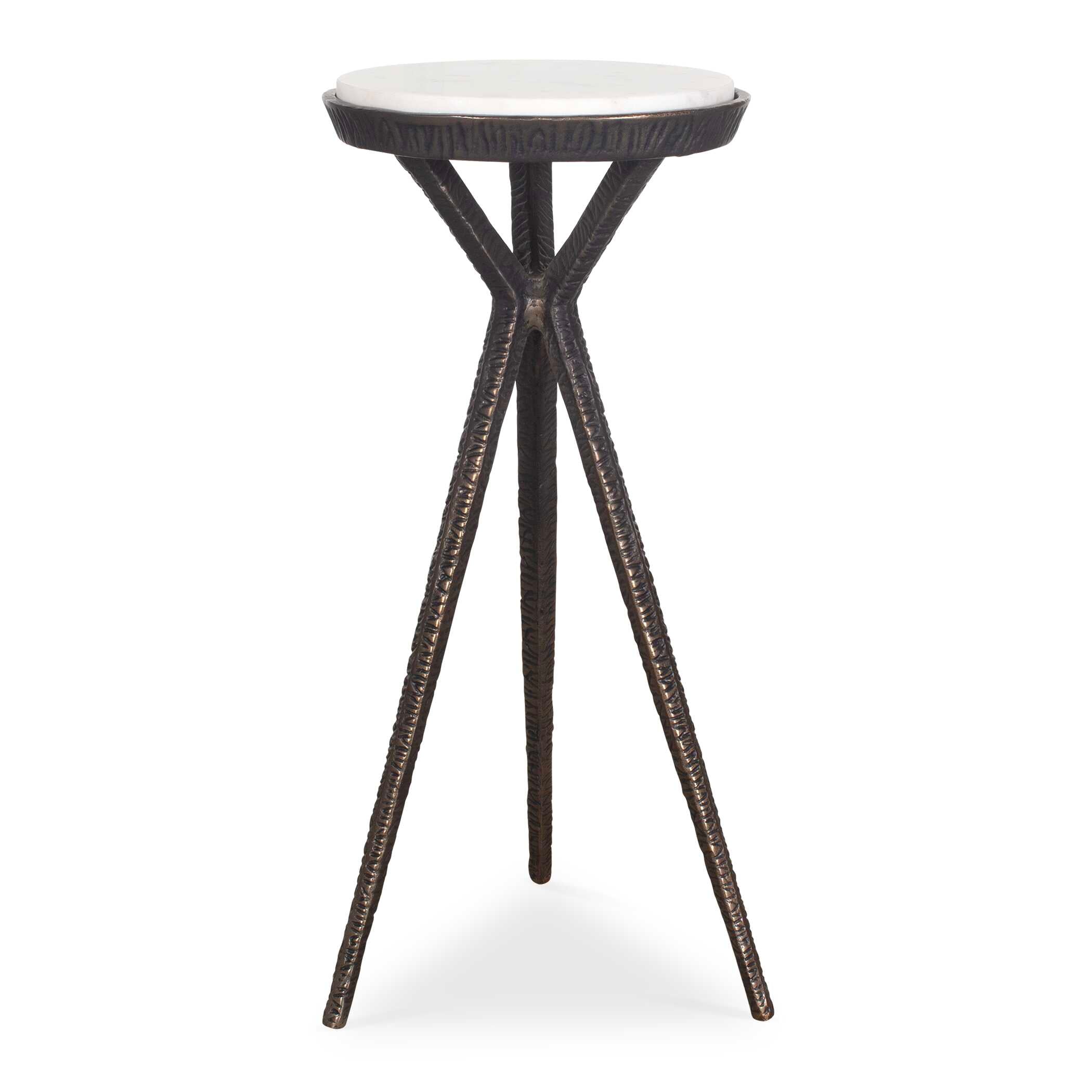 Tilton White Marble Accent Table