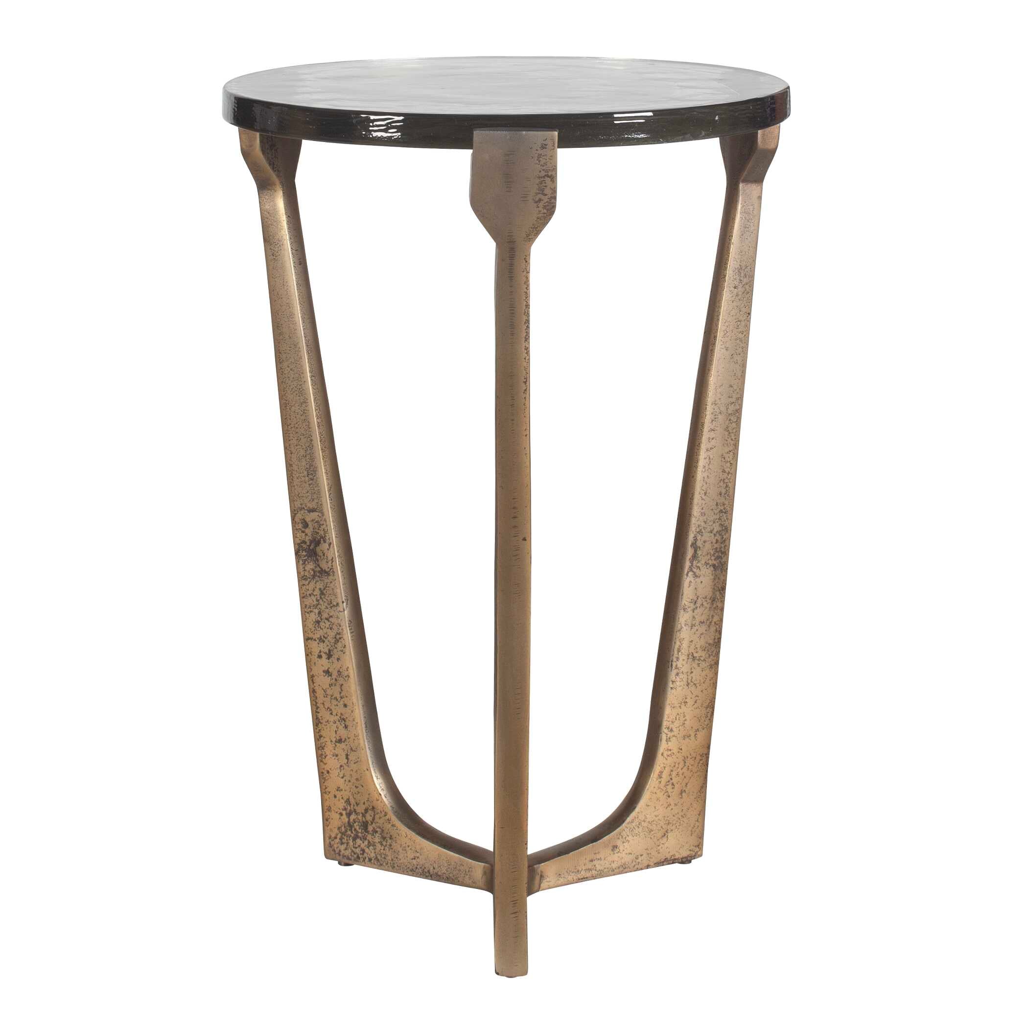 Bohdi Outdoor Brass Accent Table